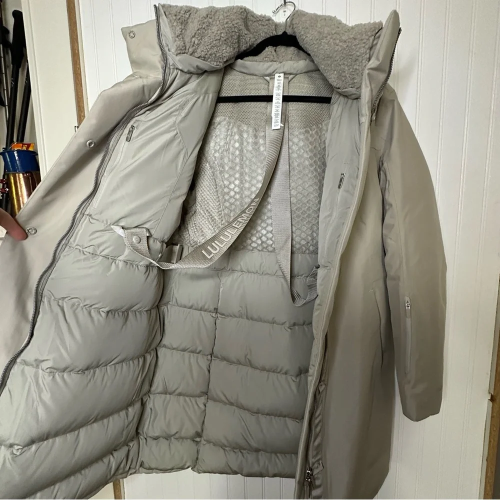 Lululemon Snow Warrior Long Parka in Raw Linen Size 8 - Picture 11 of 14